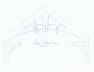 Timberframe Lodge Truss Handdraw