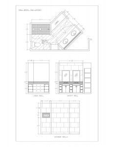 Hall Bath - Tile Layout with Dims